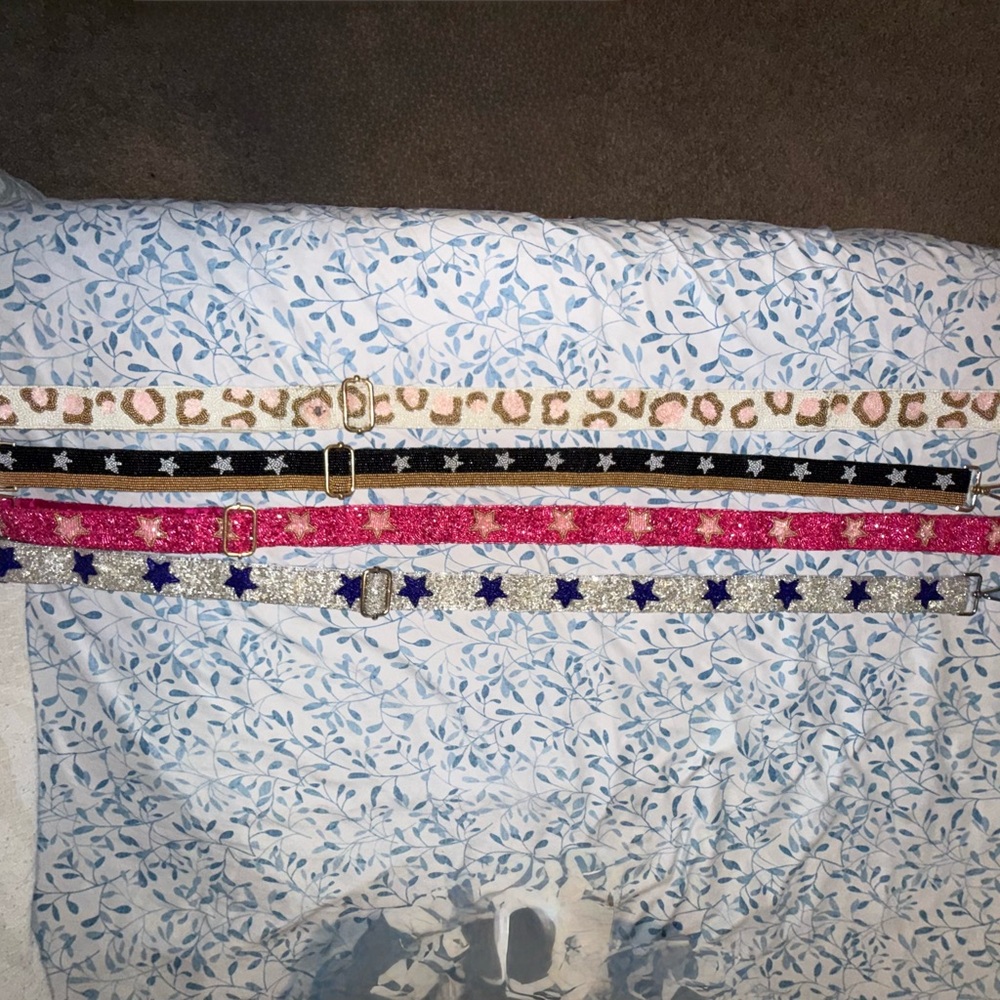 Stylish Animal Print and Glitter Belts